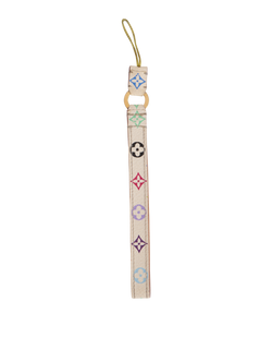 Louis Vuitton x Murakami Phone Strap, Canvas, White, SN0009, 2*